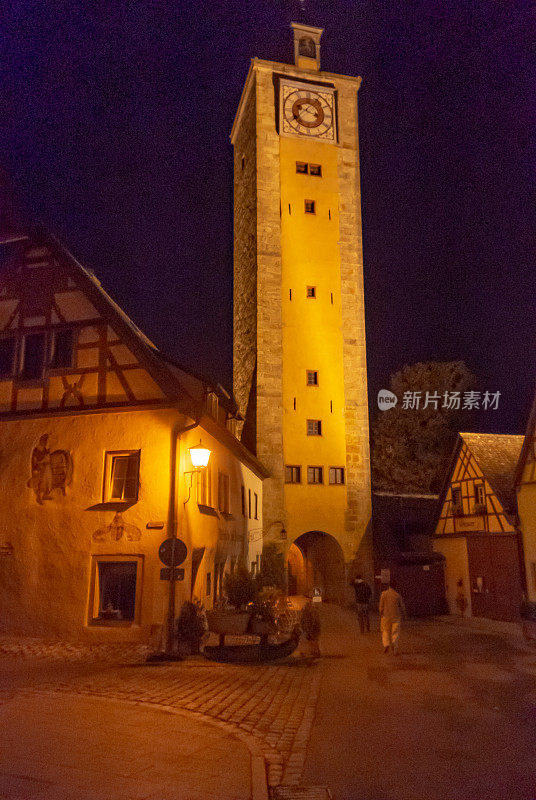 历史小镇Rothenburg ob der Tauber, Franconia, Bavaria, Germany